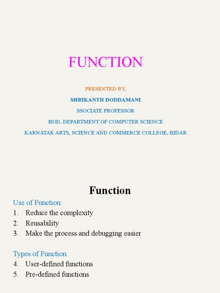 Functions in C Programming | PDF | Parameter (Computer Programming ...
