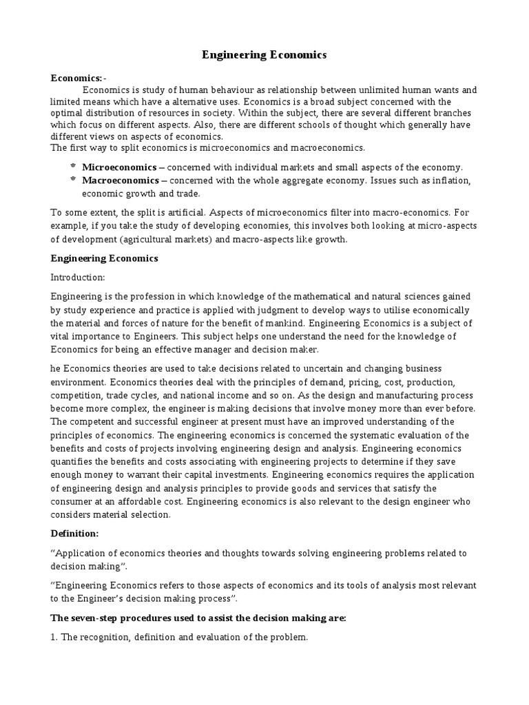 Engineering Economics | PDF | Economics | Microeconomics