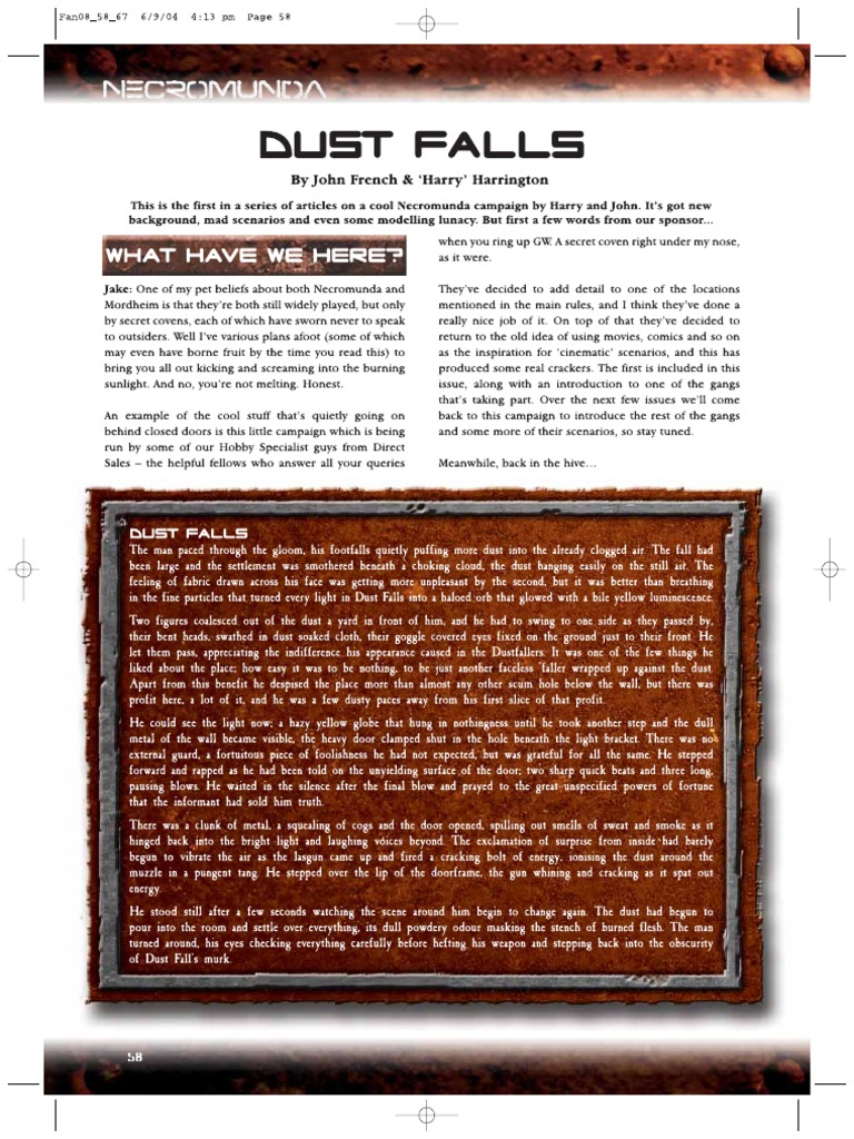 Fo 005 Dust Falls PDF | PDF