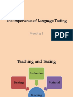 The Importance of Language Testing: Meeting 3