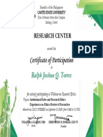 Certificate of Participation: Ralph Joshua Q. Torres