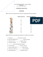 English 1 (Possessive Adjectives) Activities PDF