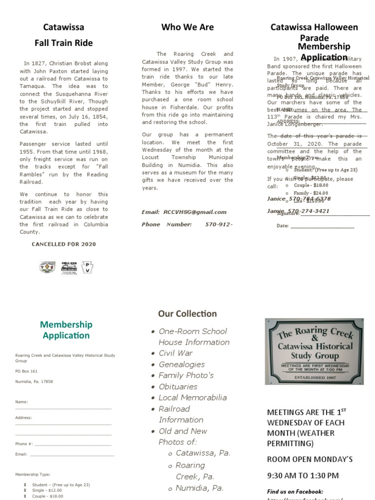 Catawissa Fall Train Ride Who We Are Catawissa Halloween Parade