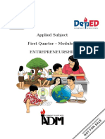 Applied Subject First Quarter - Module 1 Entrepreneurship