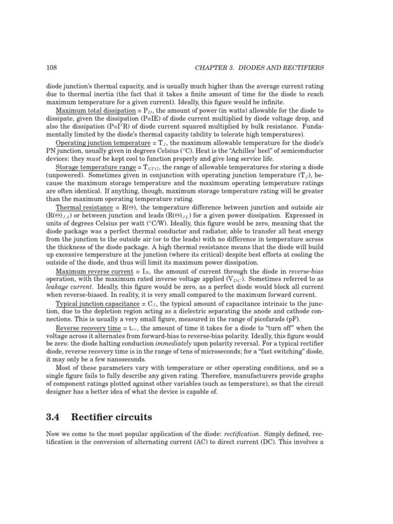 3.4 Rectifier Circuits Chapter 3. Diodes and Rectifiers PDF
