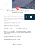 Advanced Performance Management: Useful Formulas and Equations
