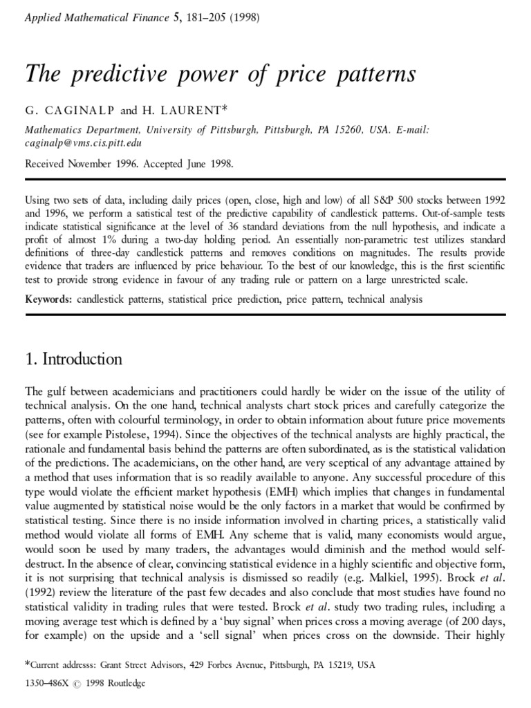 Predictive Power of Price Patterns PDF | PDF | Technical Analysis ...
