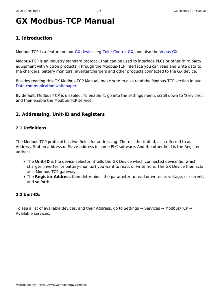 GX Modbus-TCP User Guide | PDF | Programmable Logic Controller ...