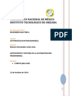 Antecedentes e Historia de La Automatizacion Programable.