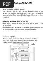 Wireless LAN (WLAN) : Two Service Sets in The WLAN Architecture