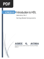 Introduction To HDL: Laboratory No.2