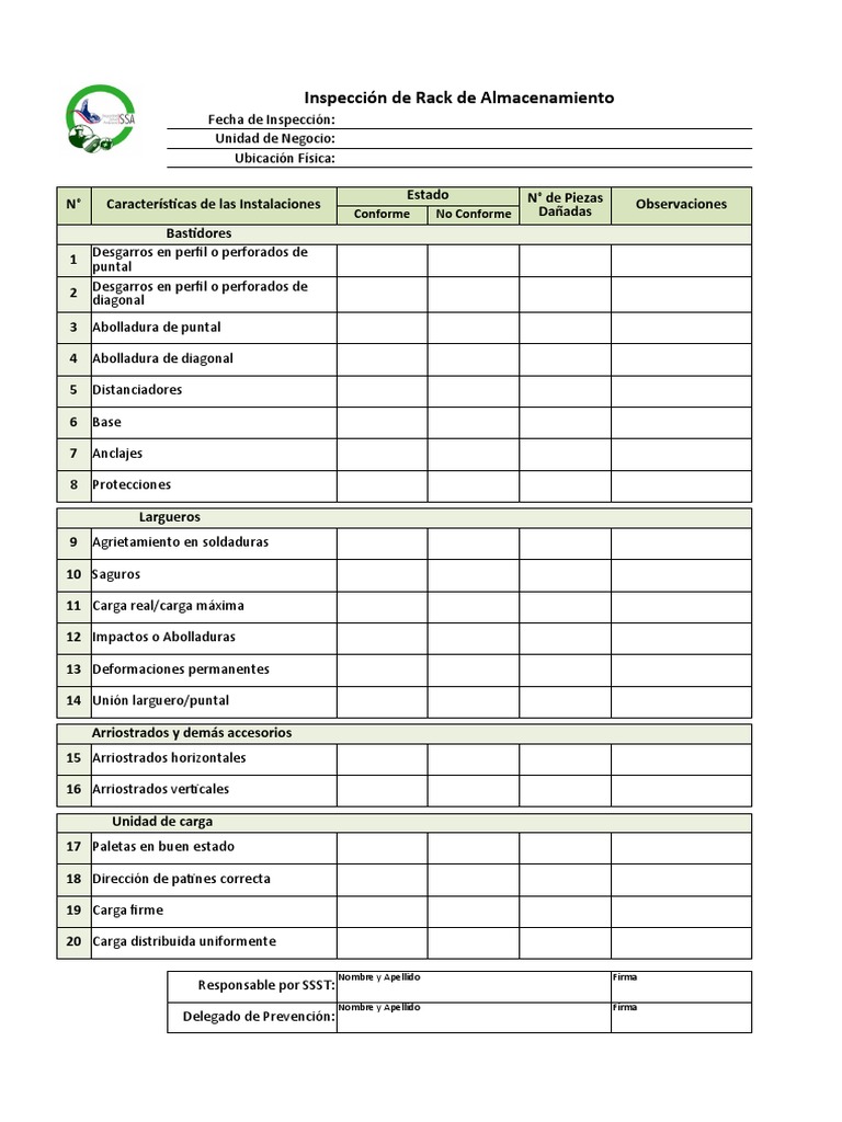 Inspección de Rack PDF