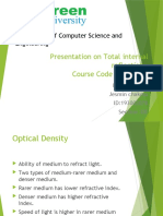 Presentation On Total Internal Reflection. Course Code: PHY 104