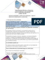 Guia de Actividades y Rúbrica de Evaluación - Unidad 1 - Paso 2 - Ejercicio de Observación y Entrevista