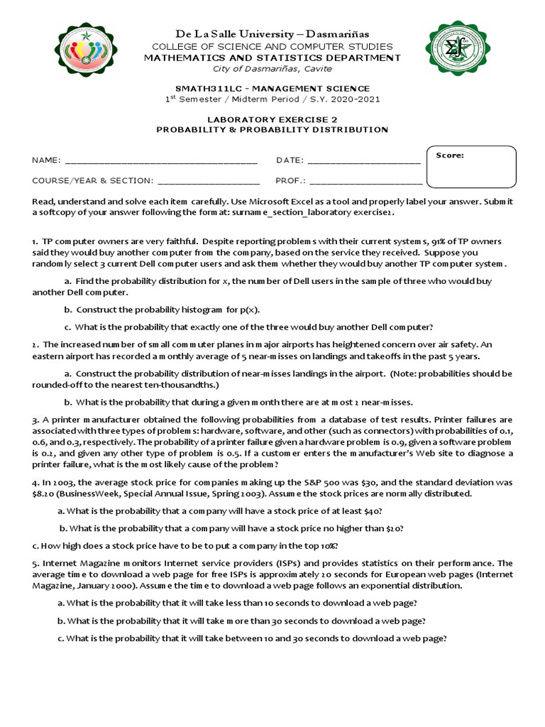 Probability Distribution Lab Exercise | PDF | World Wide Web | Internet ...