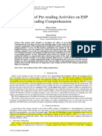 este si the effects of Pre-reading activities on ESP reading Comprehension