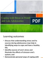 WEEK 4 AND 5coping With Stress in Middle and Late Adolescence