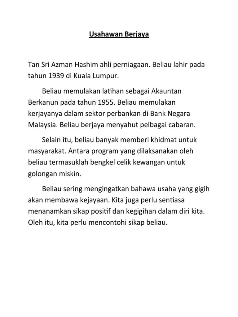 Tan Sri Azman Hashim Ahli Perniagaan  PDF