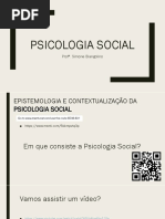 Aula 1 - Epistemologia e Contextualização da Psicologia Social