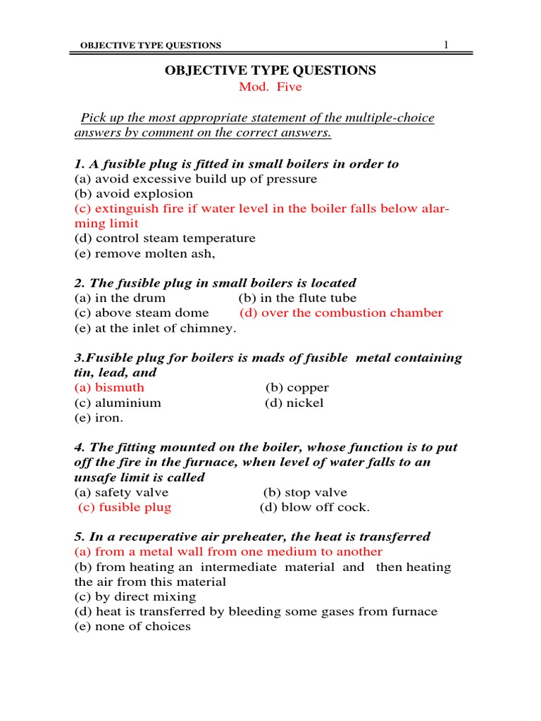 Boiler Safety and Function Quiz Questions | PDF | Boiler | Valve
