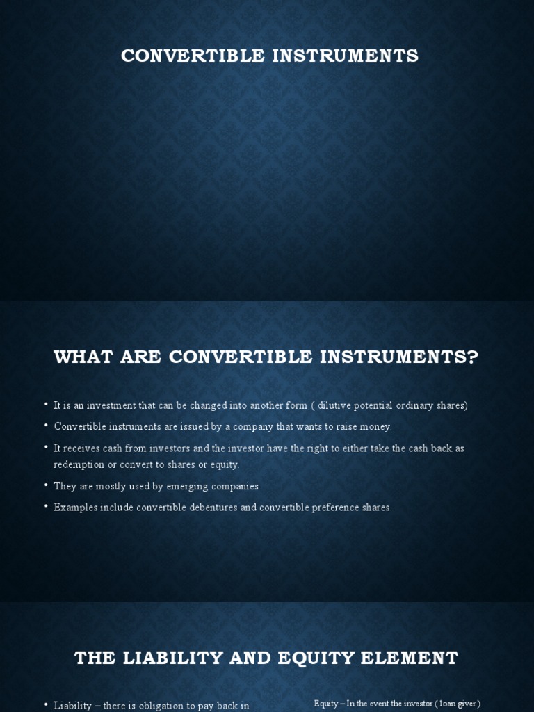 Understanding Convertible Instruments | PDF | Discounting | Equity ...