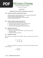 Activity 2B Impedance of RL Circuits: Parallel RL Curcuits 2B.1 Program Outcomes (Pos) Addressed by The Activity