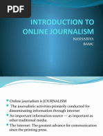 Introduction To Online Journalism: Nashariya Bamc