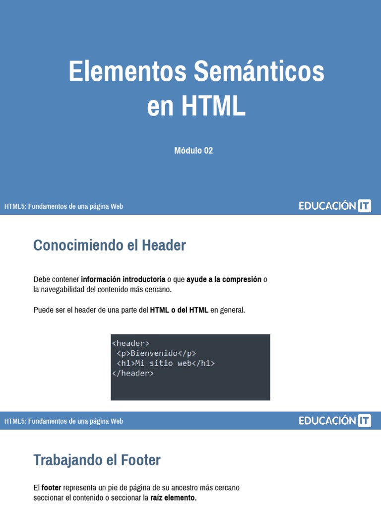 Elementos Semánticos en HTML | PDF | Página web | HTML