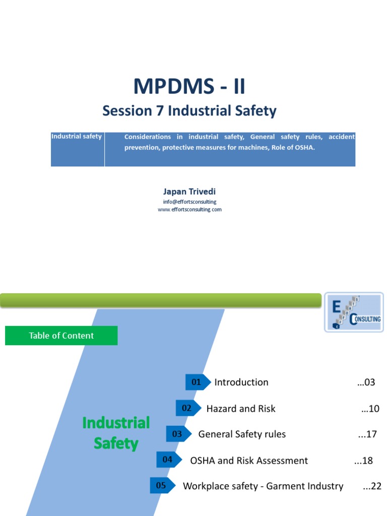 Industrial Safety PDF Occupational Safety And Health Public Health