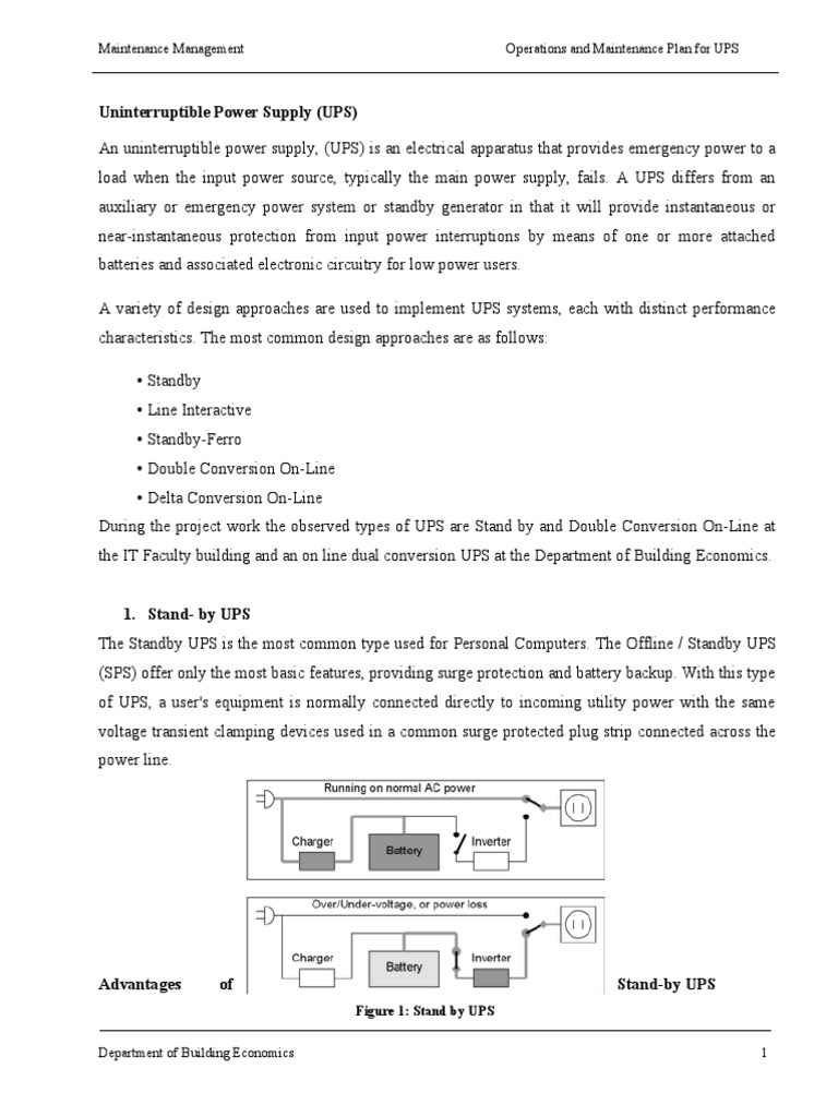 UPS Maintenance Management Plan | PDF | Power Inverter | Power Supply