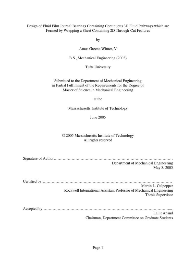 MS Thesis JOURNAL BEARING PDF Bearing (Mechanical) Machining