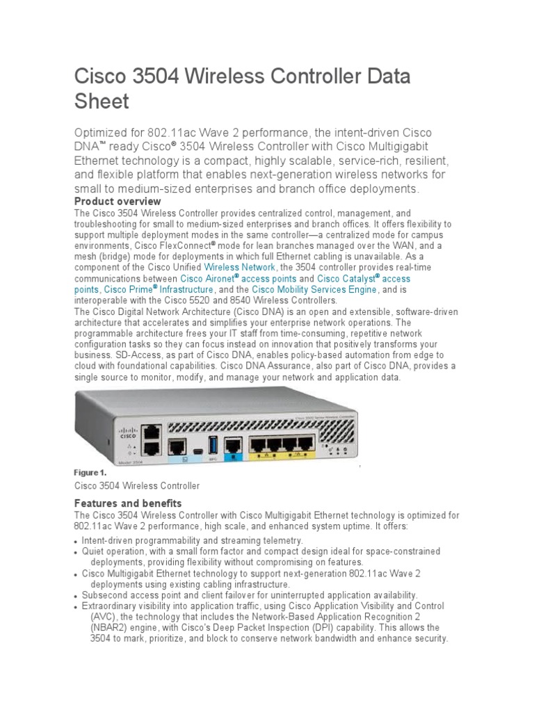 Cisco 3504 Manual _ Cisco 3504 Wireless Controller Installation Guide ...