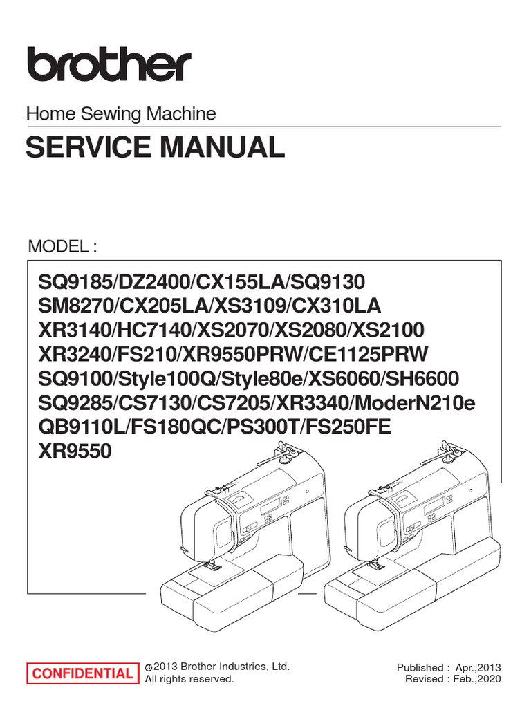 Brother Sq9285 Pdf Sewing Machine Electrical Connector