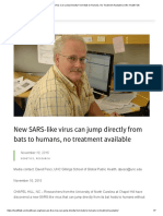 New SARS-like Virus Can Jump Directly From Bats To Humans, No Treatment Available - UNC Health Talk