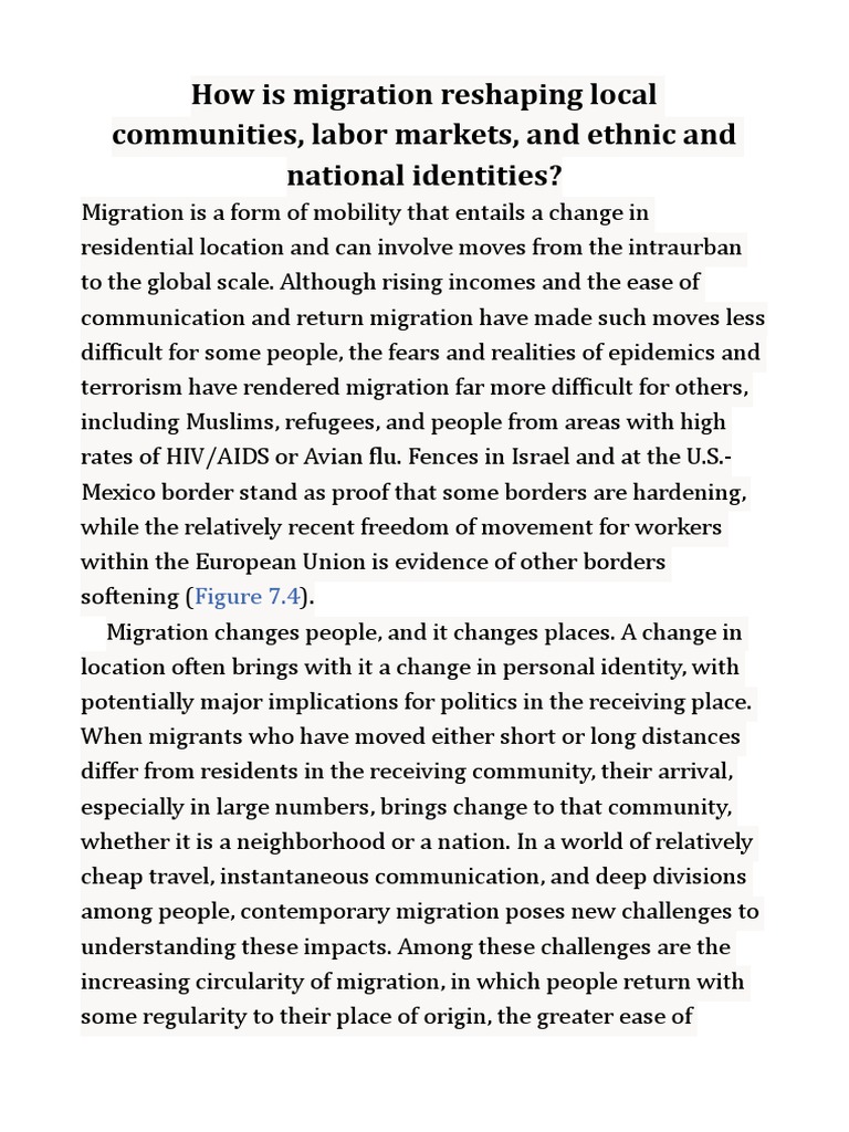 Impact of Migration on Communities and Identities | PDF | Immigration ...