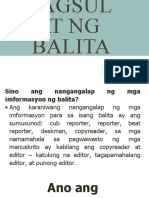 Pagsulat NG Balita