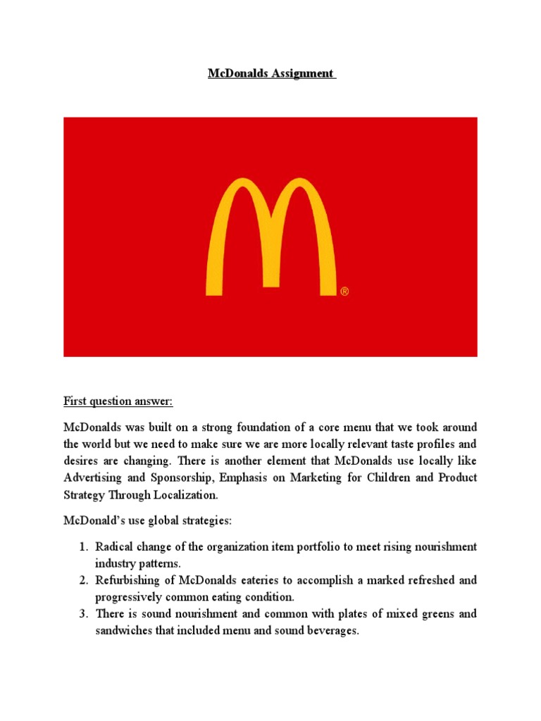 McDonald's Localization Strategies Explained | PDF | Mc Donald's ...