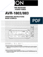 Av Surround Receiver Recepteur Audio-Vldio: Operating Instructions Mode D'Emploi