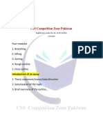 CSS Competition Zone Pakistan: Four Modules 1. Branching 2. Sifting 3. Sorting 4. Rough Outline 5. Final Outline