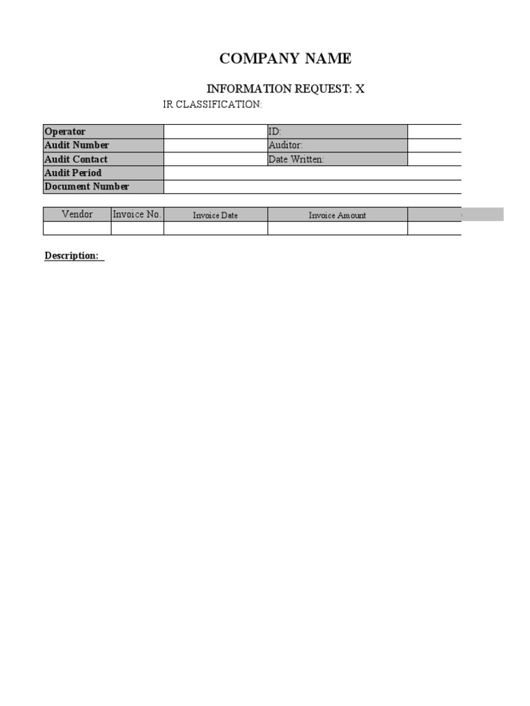 Information Request Template PDF