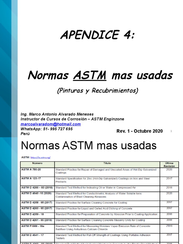 Apendice 4 - Normas Astm Mas Usadas | PDF