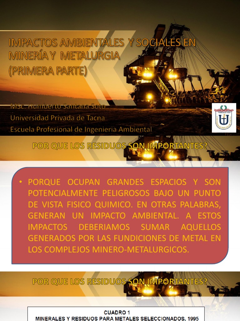 Tema 1 - Impactos Ambientales y Sociales en Mineria y Metalurgia ...