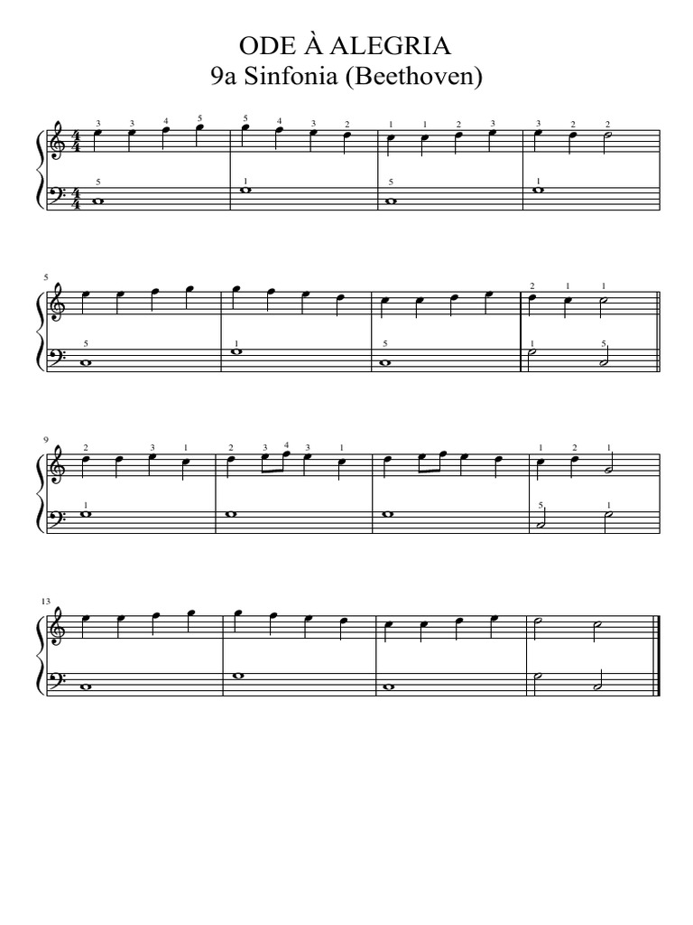 Ode A Alegria (Nona Sinfonia) Simplificada PDF