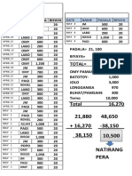 Money transfer and expense tracking sheet