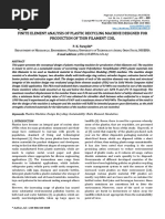 Finite Element Analysis of Plastic Recycling Machine Designed For Production of Thin Filament Coil