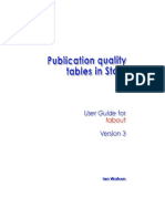 Publication Quality Tables in Stata: User Guide For