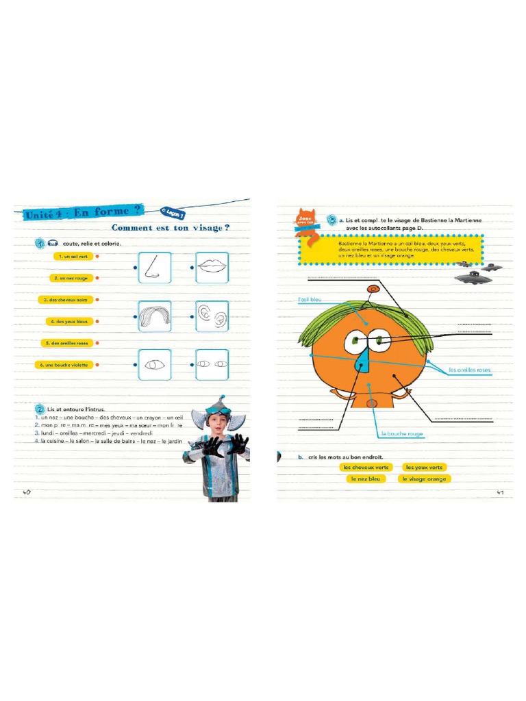 Page De Garde Cahier All My Little Plans Les Loustics - Cahier D'activité - Unité 4 | PDF