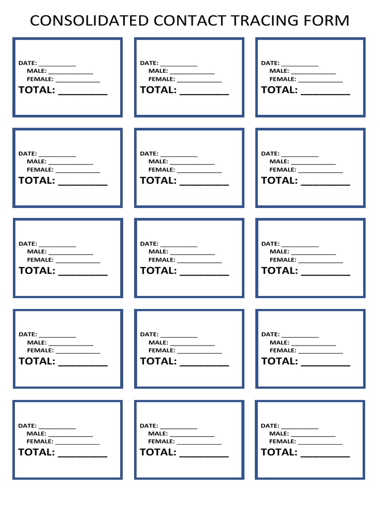 Consolidated Contact Tracing Form | PDF