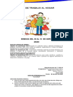 GUIA DE TRABAJO AL HOGAR 4 Semana Del 6 Al 10 de Abril