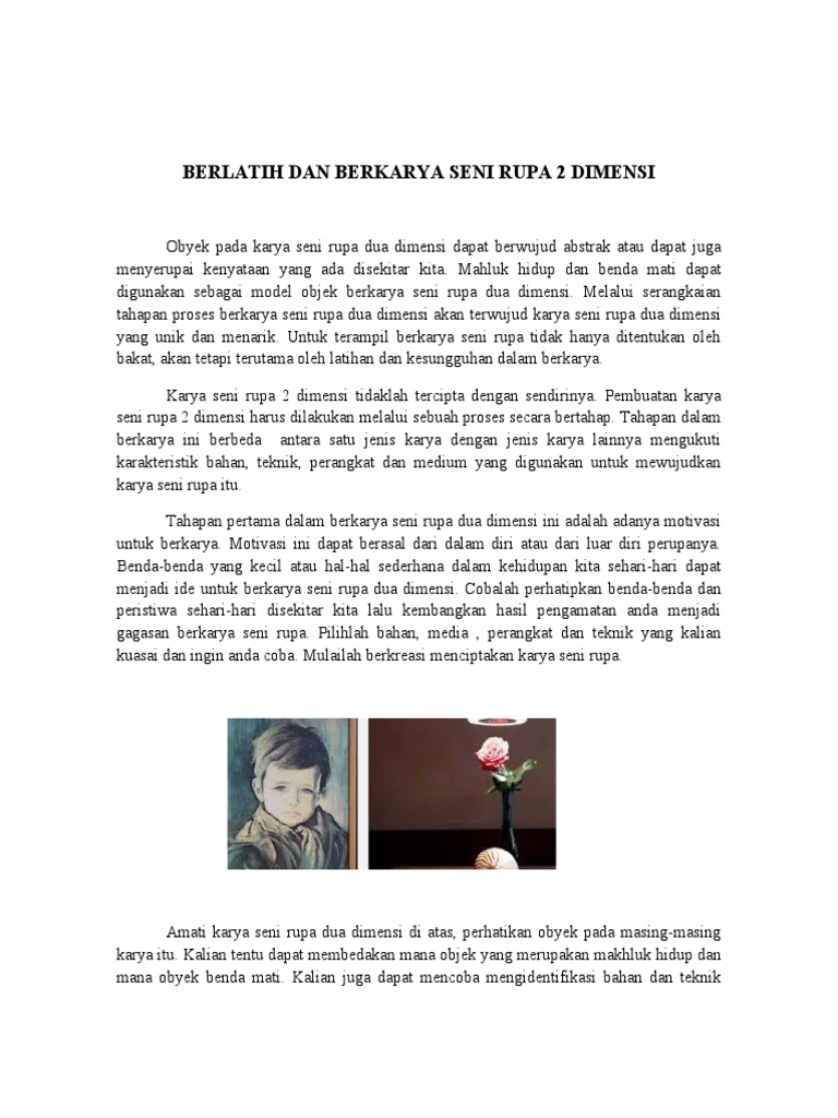 Berlatih Dan Berkarya Seni Rupa 2 Dimensi